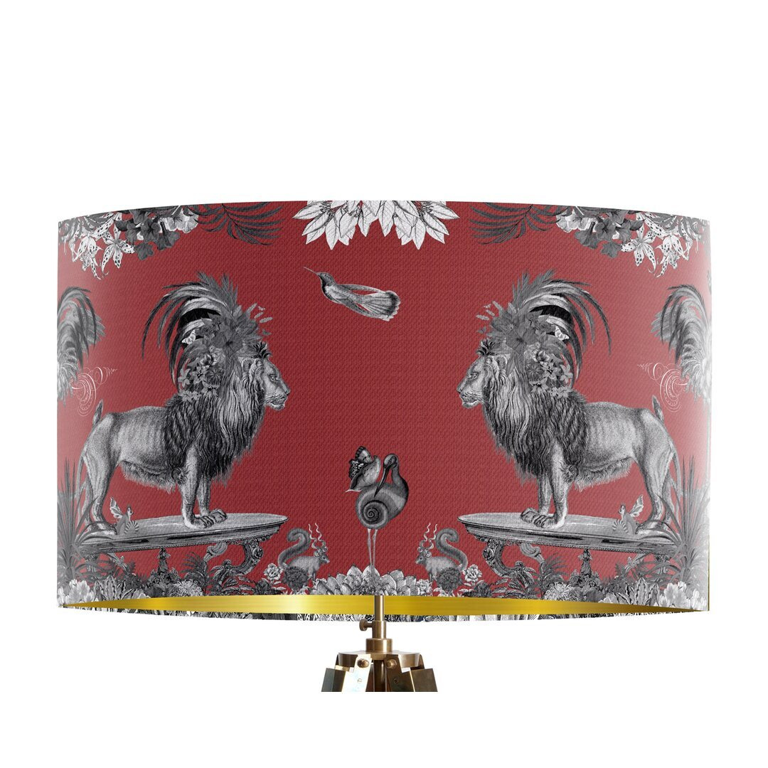 Classical Jungle Lion 45cm Cotton Drum Table Lamp Shade