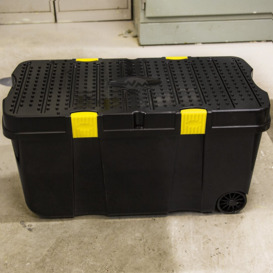 Wham DIY 100L Plastic Storage Tough Cart & Lid Black