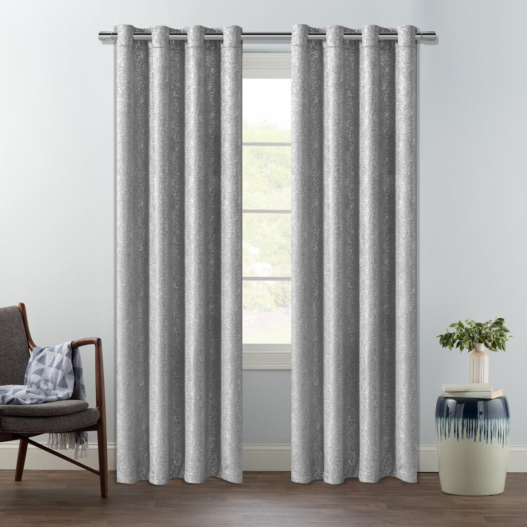 Hathaway Synthetic Blackout 100% Polyester Room Darkening Eyelet Curtain Pair