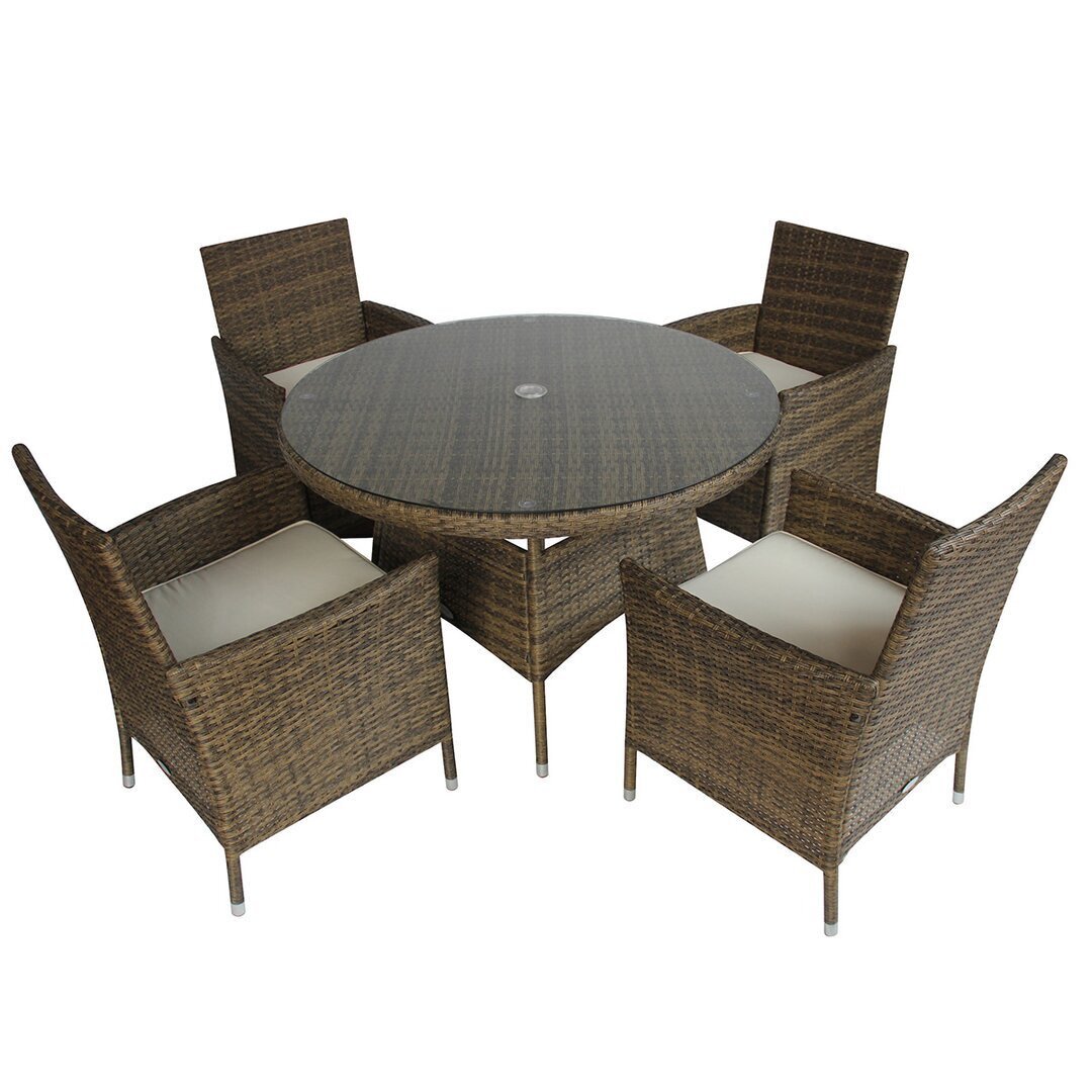 Nohemi 4 Seater Dining Set with Cushions