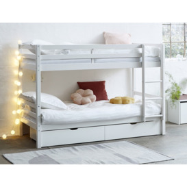 European Single (90 x 200cm) 2 Drawer Standard Bunk Bed