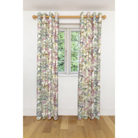 Marlow Home Co. Wildflower Tailored Curtains (Pair) - Width 116Cm (46â) X 182Cm (72â) Pencil Pleat Fully Lined - Cotton Print â Pastel Purple
