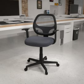 Flash Fundamentals Mid-Back Mesh Swivel Ergonomic Task Office Chair with Arms