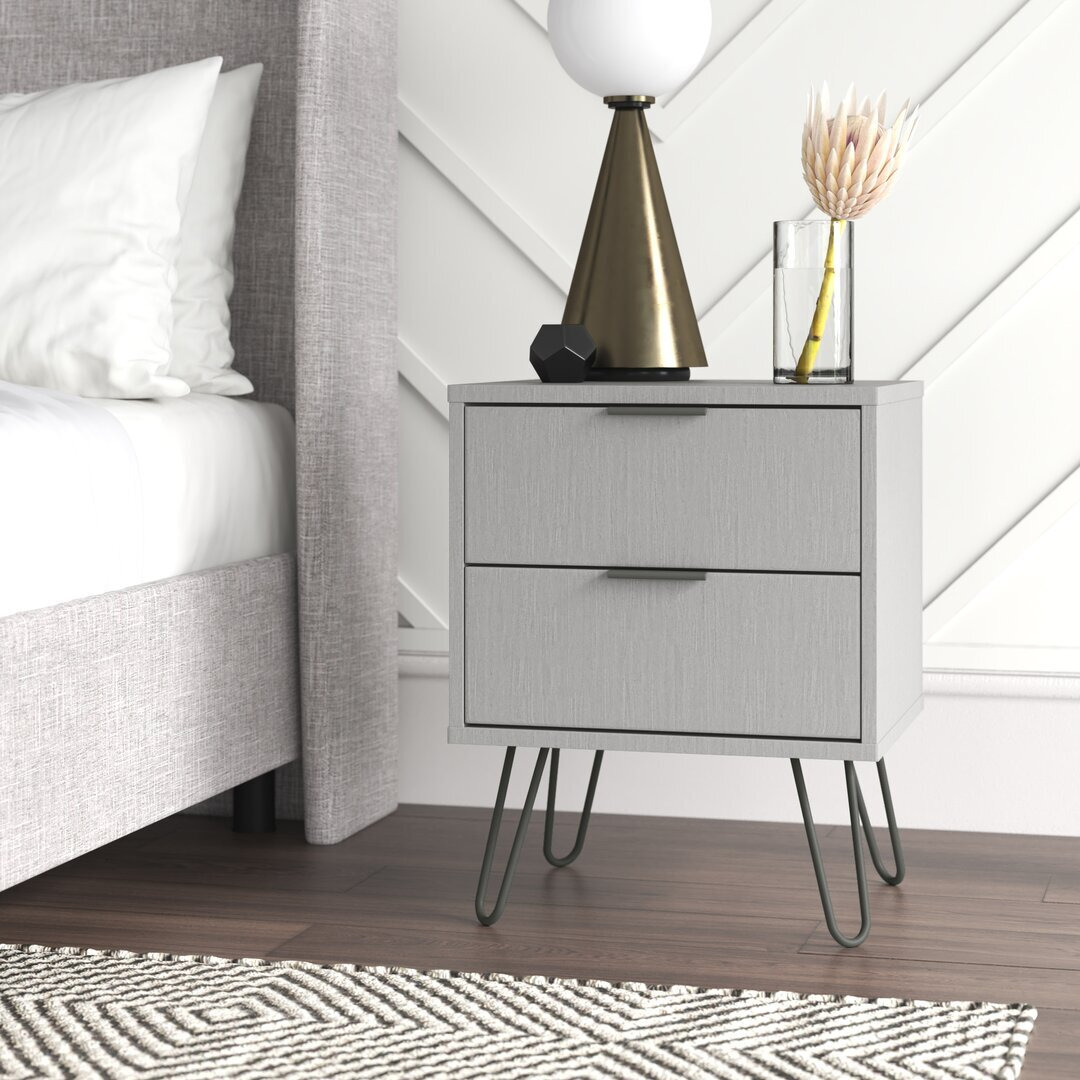 Rollo 2 Drawers Bedside Table, end table, side table