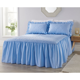 Plain Dyed Quilted Bedspread Set with Pillow Sham