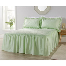Plain Dyed Quilted Bedspread Set with Pillow Sham