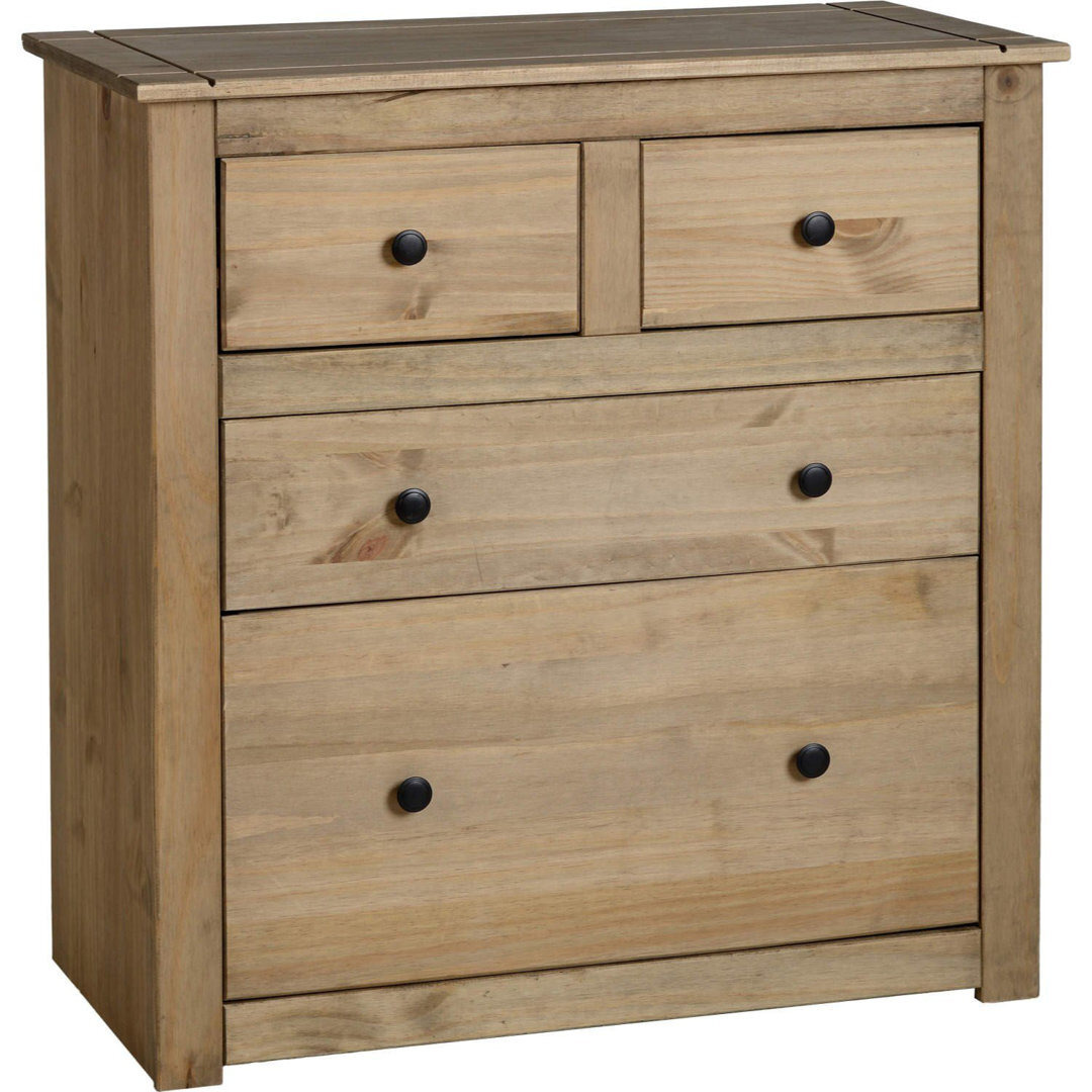 Tetteh 4 Drawer 80 cm W Solid Wood Chest of Drawers
