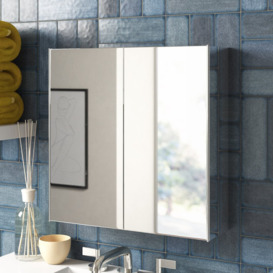 Carthage Bathroom Double 450mm x 450mm Recessed Mirror Cabinet