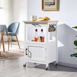 Pedigo Rolling Kitchen Island with Solid Wood Top