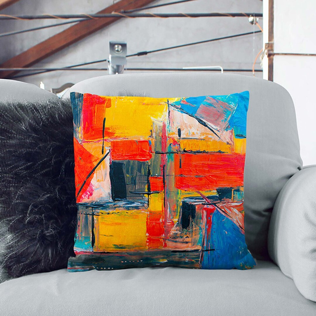 Abstract Art Painting Vol.388 by S.Johnson Cushion with Filling