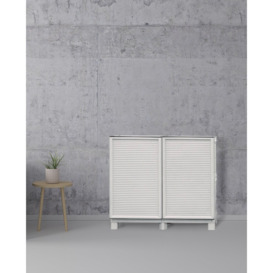 Multipurpose Wardrobe For Outdoor Or Indoor Use, 2-Door Cabinet And 1 Shelf In Polypropylene, 100% Made In Italy, 100X39h92 Cm, Light Gray Color