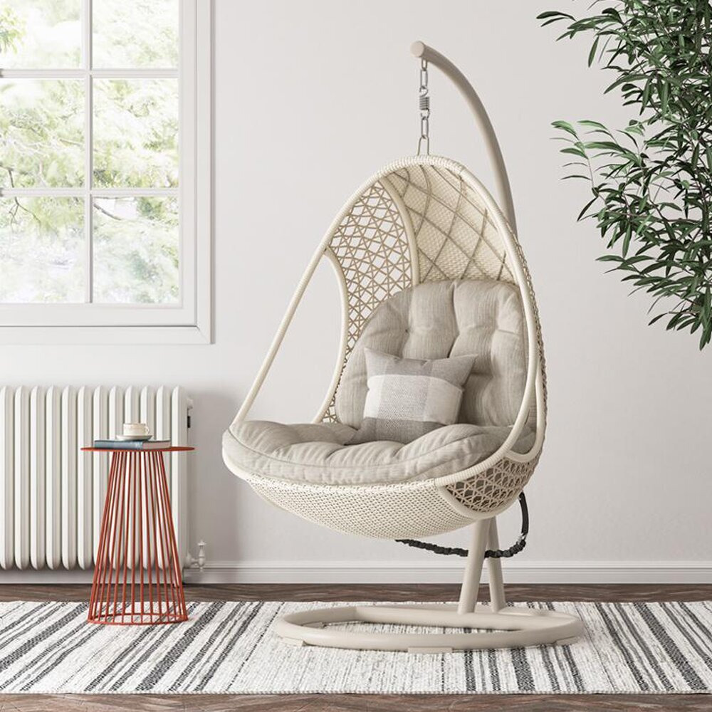 Geet Rattan Garden Egg Hanging Chair with Stand