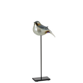 Tia Bird on Foot Glass/Iron Figurine
