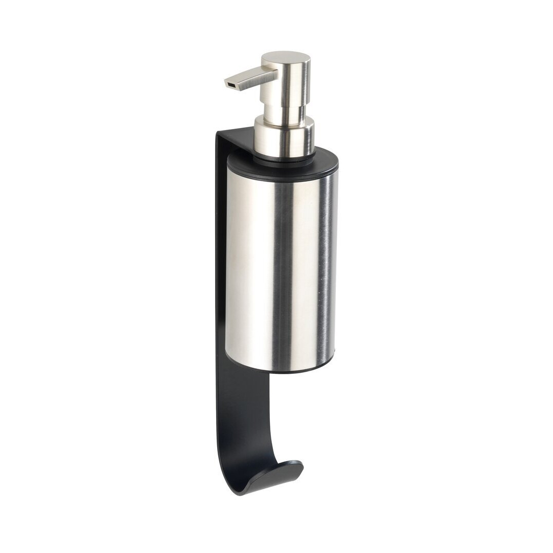 Turbo-Loc® Stainless Steel Soap Dispenser And Holder Edenboro, Soap Dispenser & Disinfectant Dispenser With Holder, Capacity: 200 Ml
