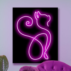 Neon Sign Light Purple Cat Home/Wall Decor