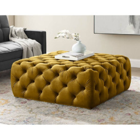 Cropper 99Cm Wide Tufted Square Footstool Ottoman