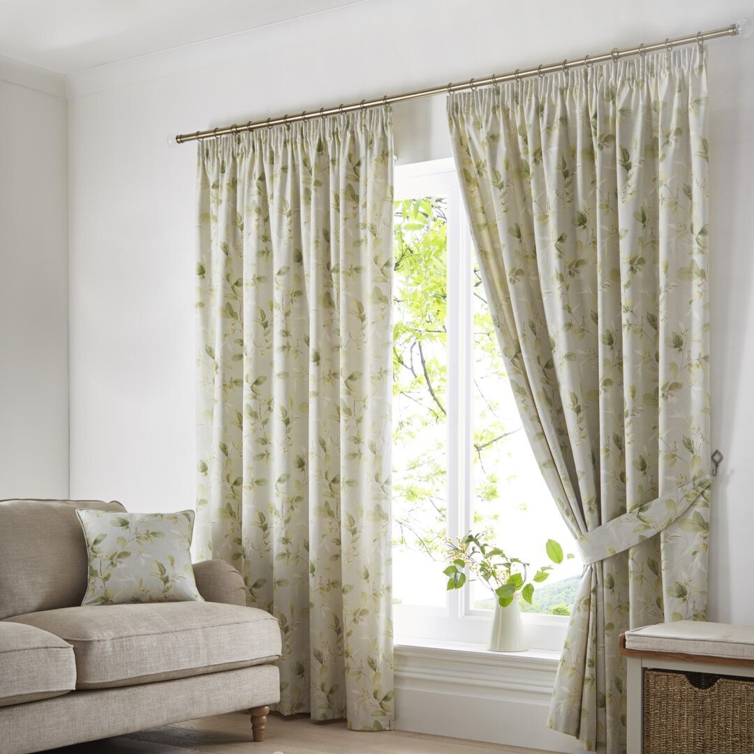 Meadow Leaves Pencil Pleat Curtains