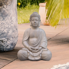 IDEALIST Buddha Sitting in Mediation Brown Indoor and Outdoor Statue L30 W24 H41 cm