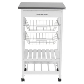 Alexicia 47 Cm Kitchen Trolley Stainless Steel Top