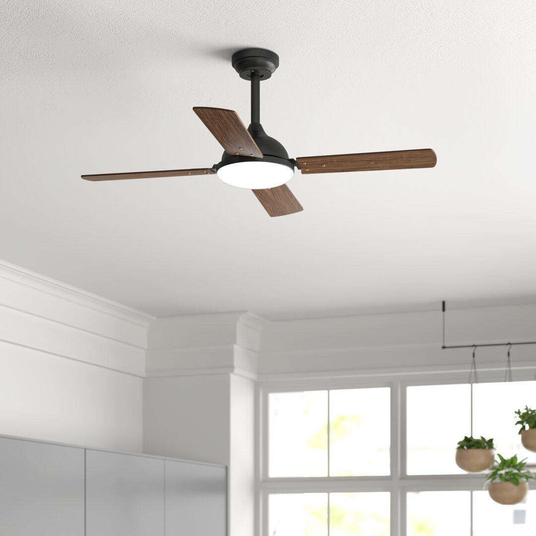 Damos 4 Blade LED Ceiling Fan with Remote Control and Light Kit Included