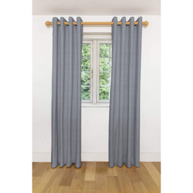 Ebern Designs Herringbone Twill Curtains 2 Panels - - Black & White Geometric Design Made To Order Curtains & Drapes - Cotton Eyelet Blackout Lined