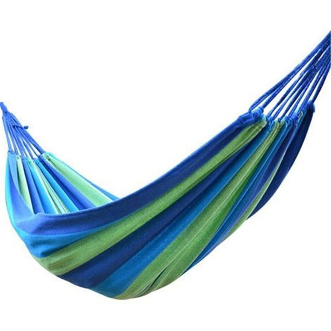 Outdoor Canvas Hammock Garden Yard Beach Travel Camping Swing Hang Bed With Carry Bag 200X80cm in , Blue