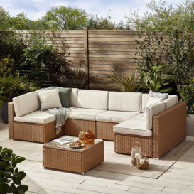 Miacomet Modular Garden Sofa and Table PE Rattan for Modern Gardens and Patios (Cover Included)