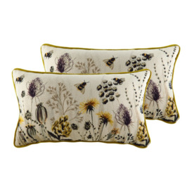 Brees Meadow Floral Lumbar Cushion with Filling
