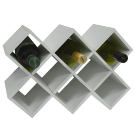 Dalaney 10 Bottle Tabletop Wine Bottle Rack in White