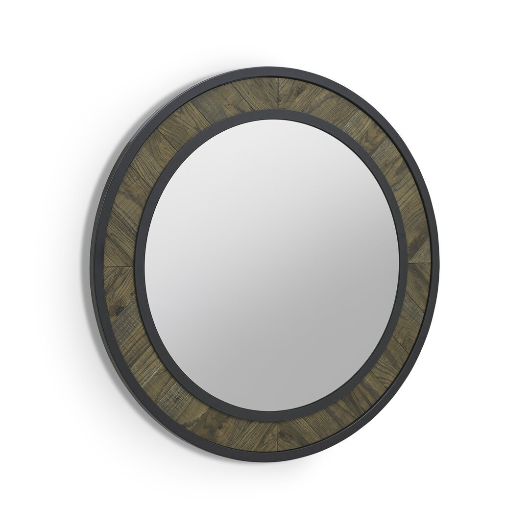 Septimus Round Wood Framed Wall Mounted Mirror