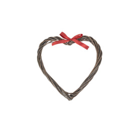 Frome Wicker Heart Wreath with Ribbon