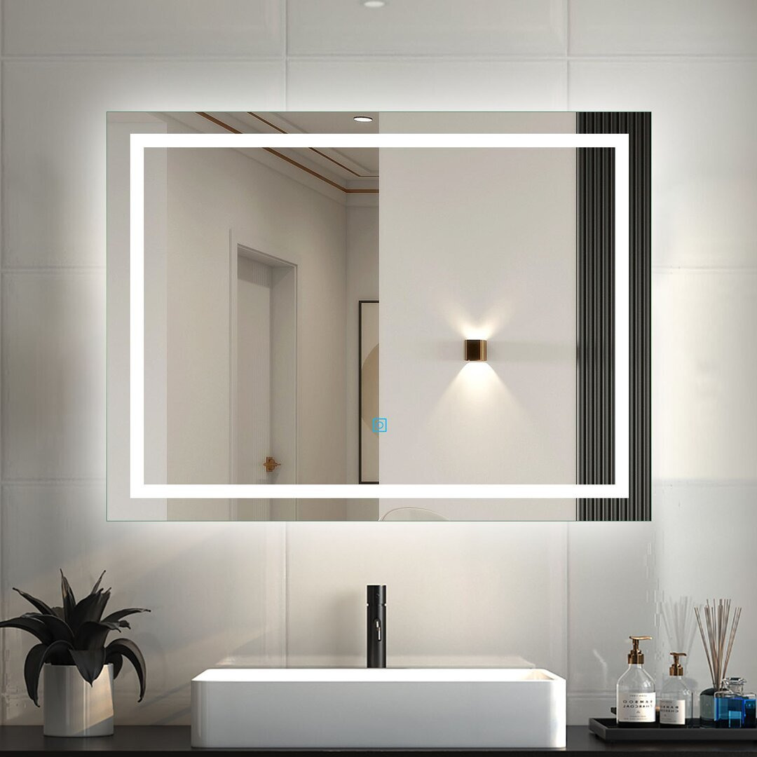 Markovich Lighted Framed Wall Mounted Bathroom Mirror in Clear