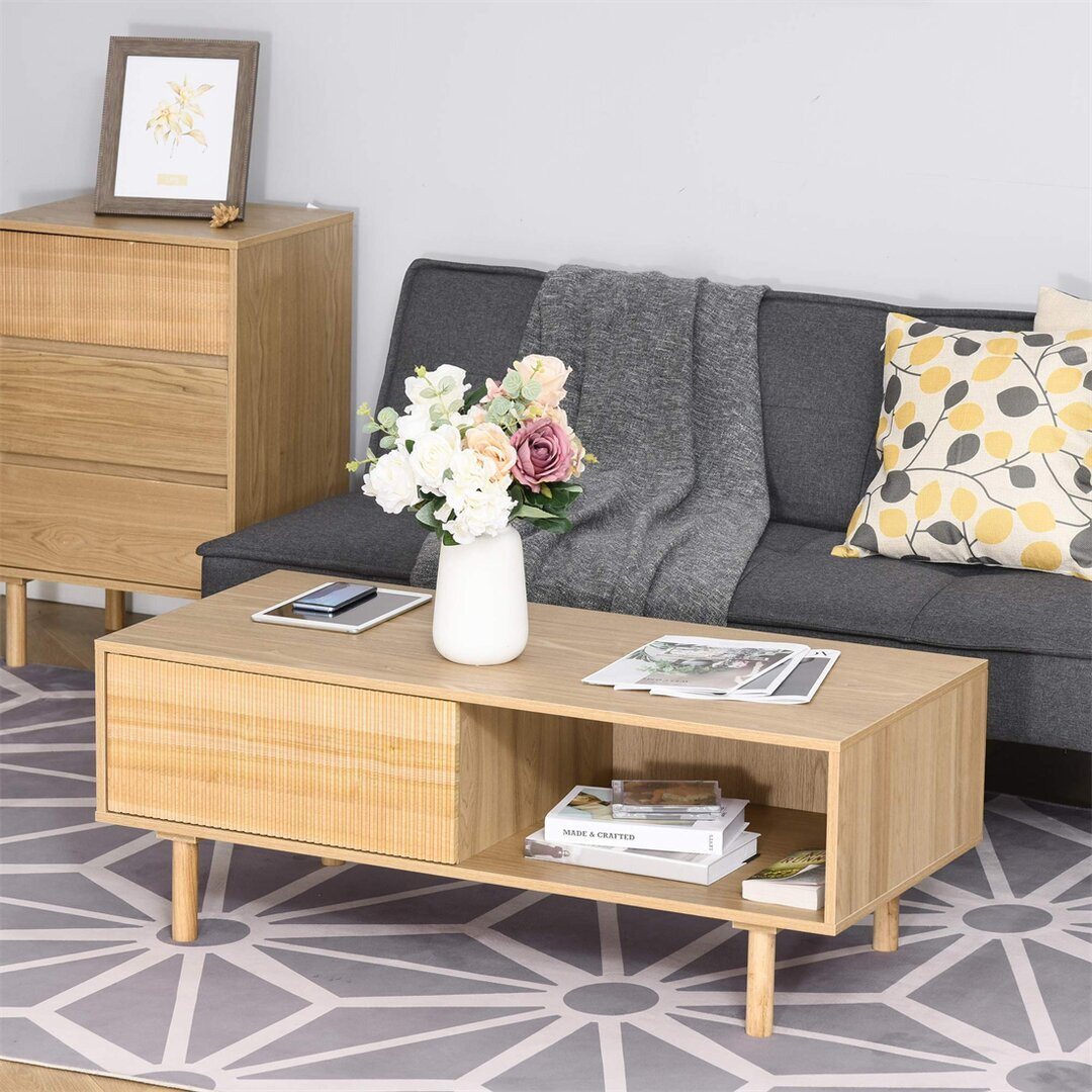 Camella Solid Wood Coffee Table with Storage