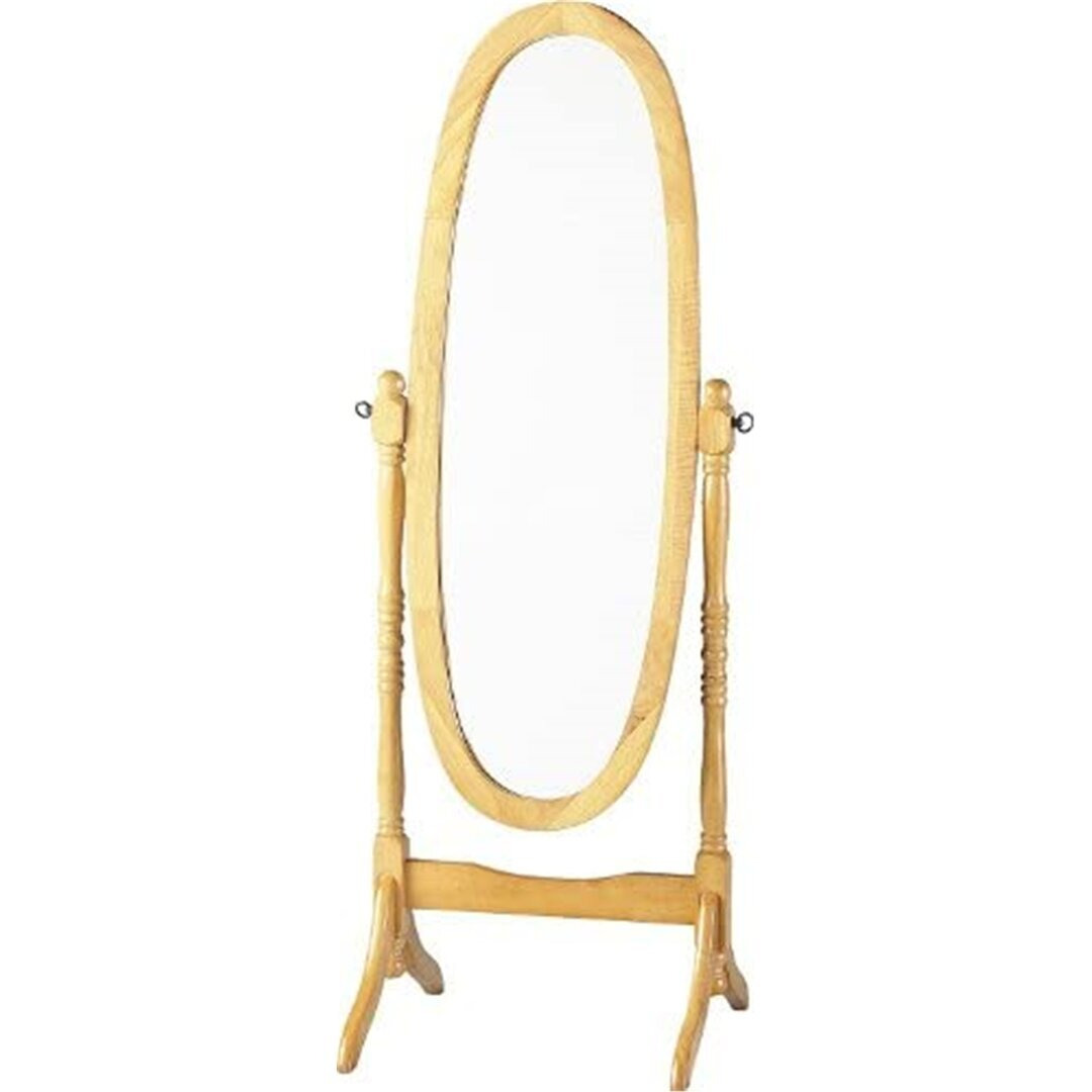 Jacquline Oval Wood Framed Freestanding Cheval Mirror