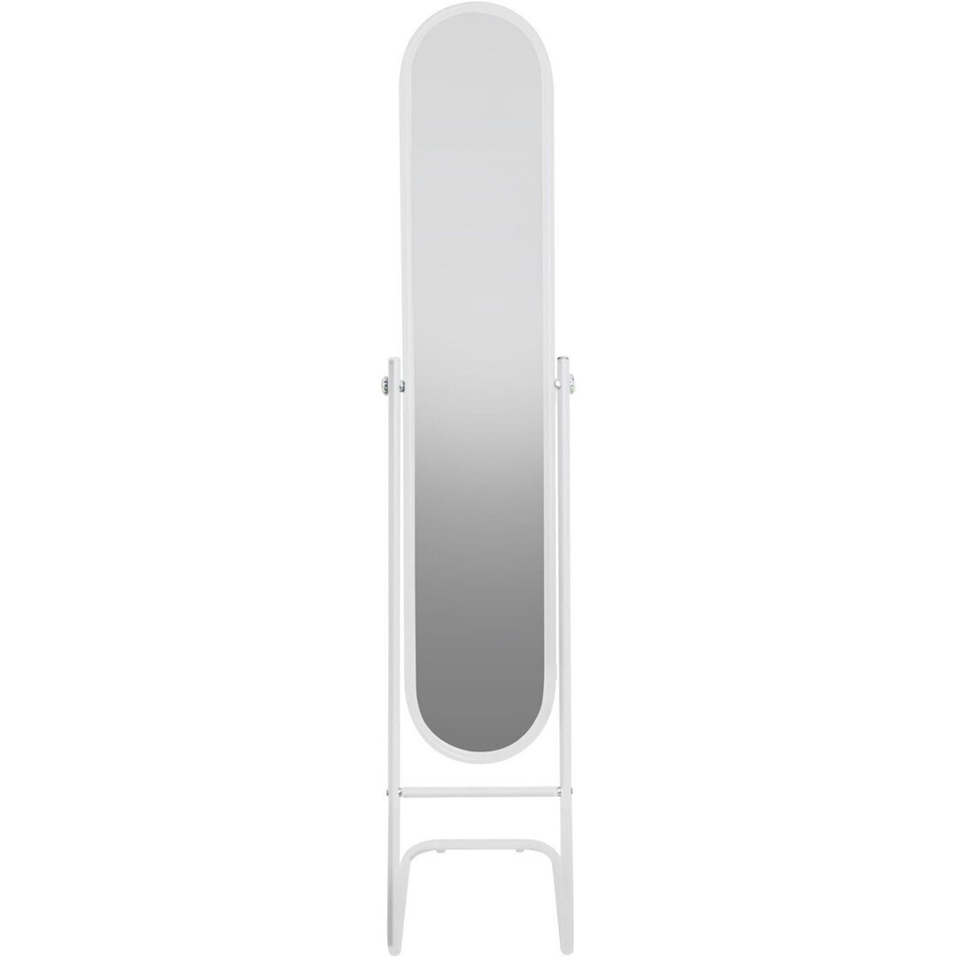 Gafna Oval Wood Framed Freestanding Cheval Mirror in White
