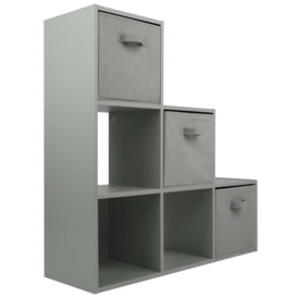3 Tier 6 Cube Storage Bookcase Shelf Display Unit with Choice of 3 Drawers