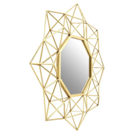 Minnick Novelty Metal Framed Wall Mounted Accent Mirror in Champagne Gold