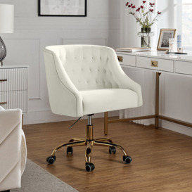 Mid-Back Executive Velvet Swivel Office Chair With High Density Foam
