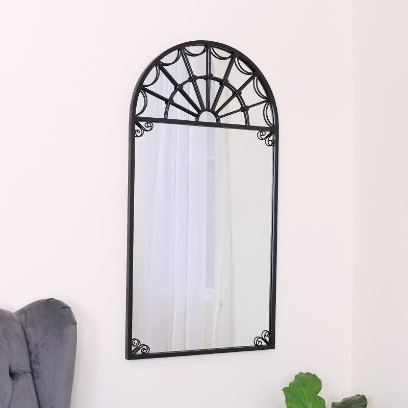 Edlohman Metal Framed Wall Mounted Accent Mirror in Black
