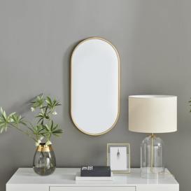 Roush Oval Shaped Metal Frame Mirror Simple Modern Design