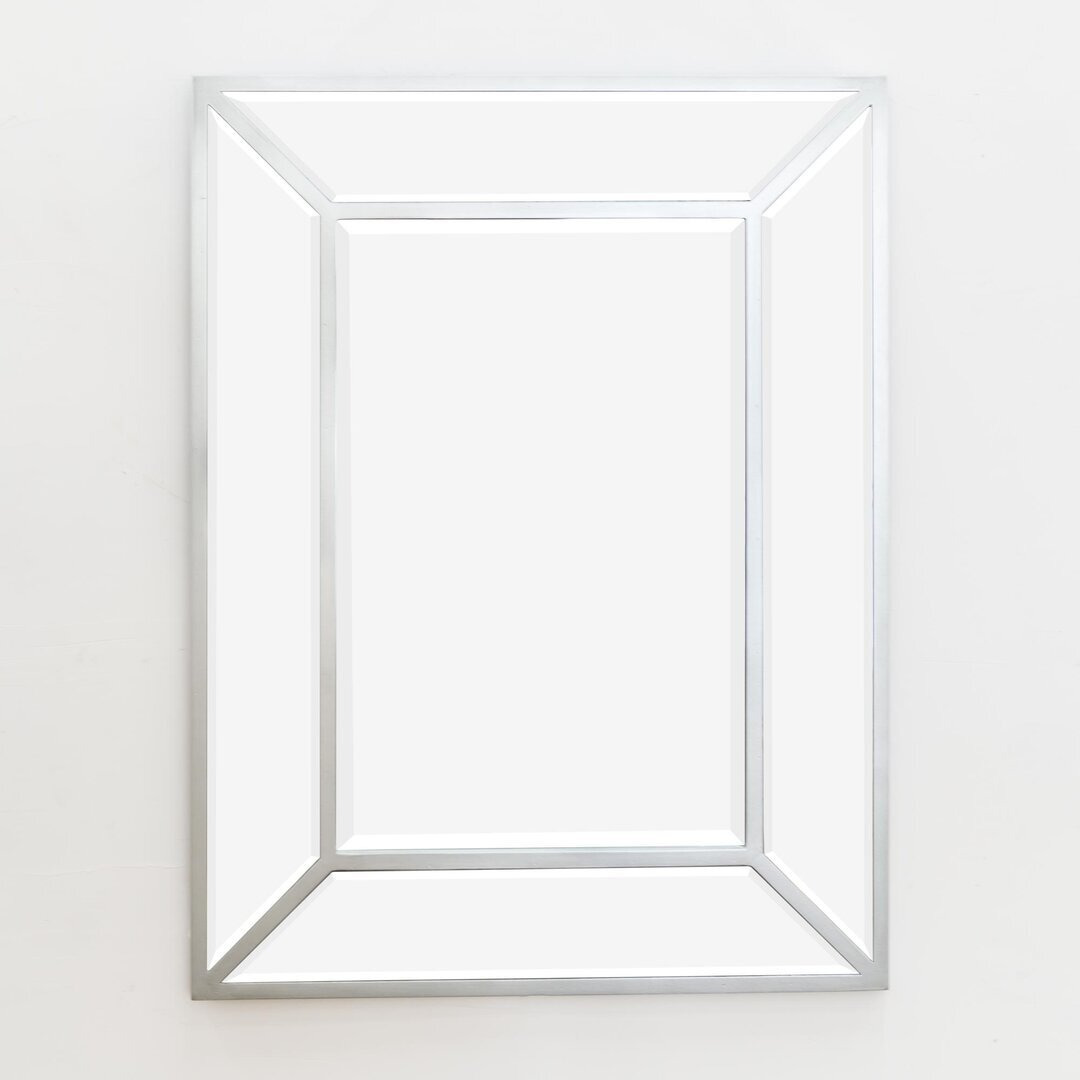 Adelman Wood Framed Leaning Dresser Mirror in Silver