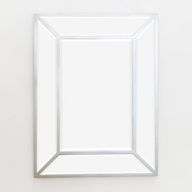 Adelman Wood Framed Leaning Dresser Mirror in Silver