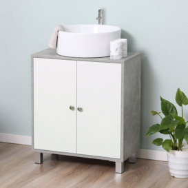 Zuri 60Cm Single Bathroom Vanity Base Only in White/Grey