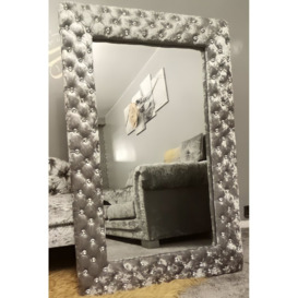 Leominster Rectangle Wood Framed Wall Mounted Accent Mirror in Silver