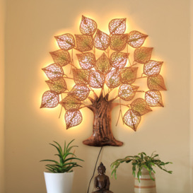 Bodhi Metal Tree with Light Wall Décor