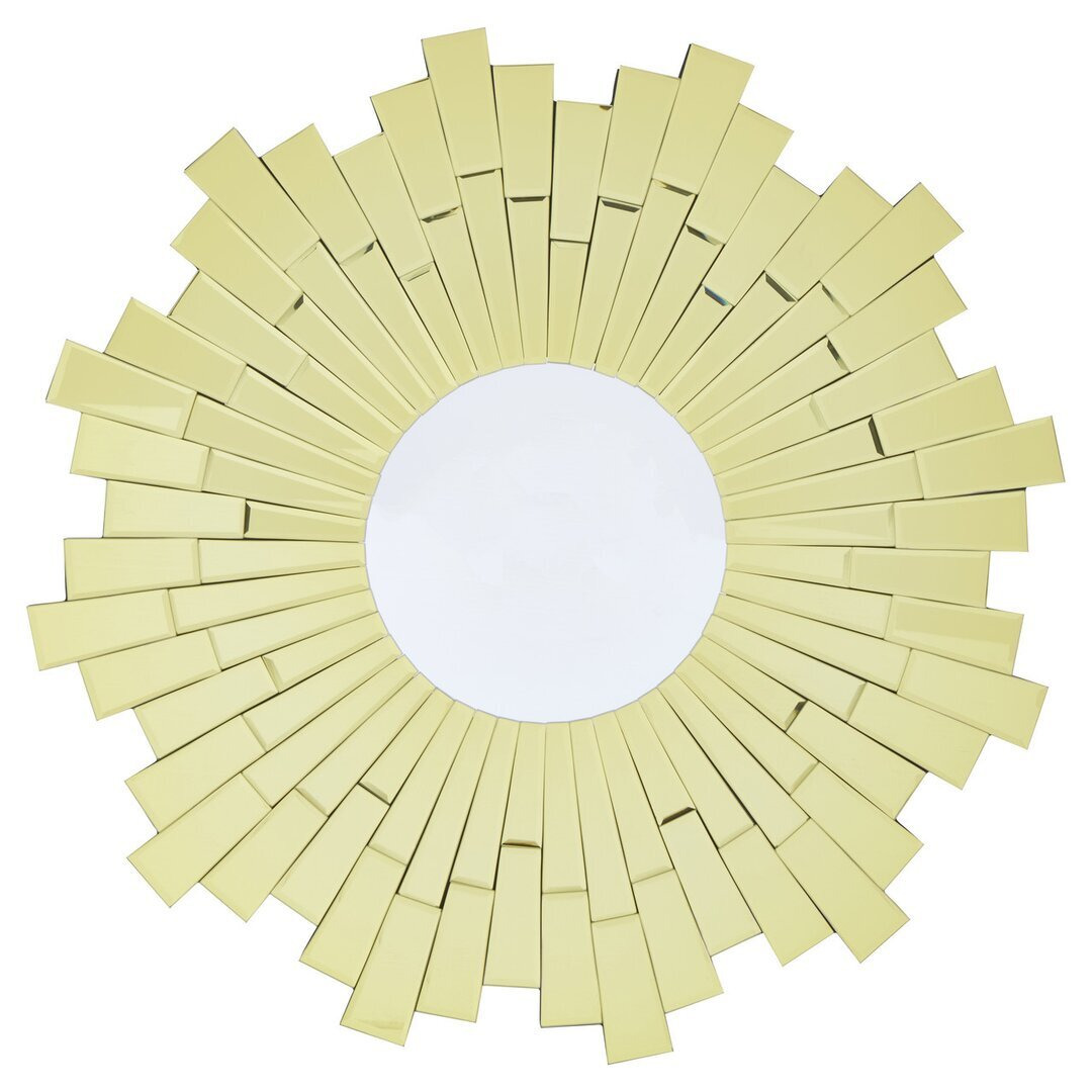 Michele Sunburst Wood Framed Wall Mounted Accent Mirror in Gold