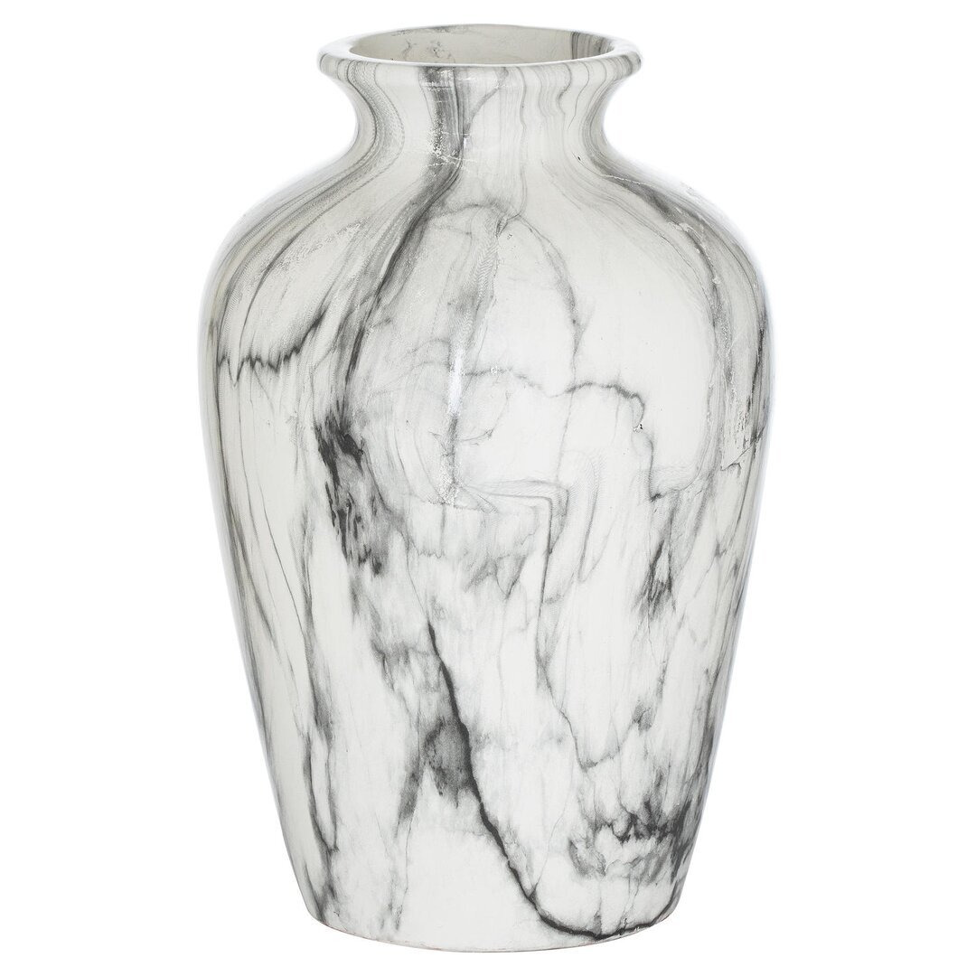 Hadria Ivory/Grey 33Cm Ceramic Table Vase