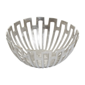 Laskey Aluminum Round Decorative Bowl in Silver