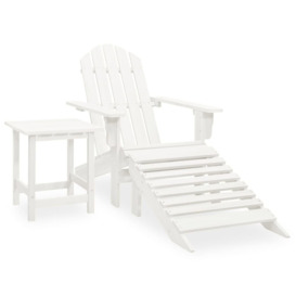 Highland Dunes Garden Adirondack Chair with Ottoman and Table Solid Fir Wood Pink