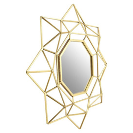 Deidre Sunburst Metal Framed Wall Mounted Mirror in Champagne